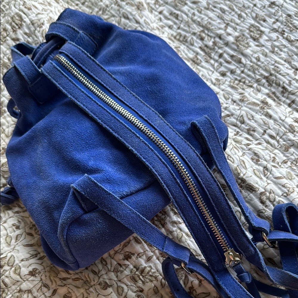 Royal Blue Canvas Drawstring Backpack - image 4